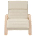 Schaukelstuhl Creme Stoff – Bild 3