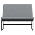 Sitzbank Hellgrau 100x75x76 cm Stoff – Bild 3