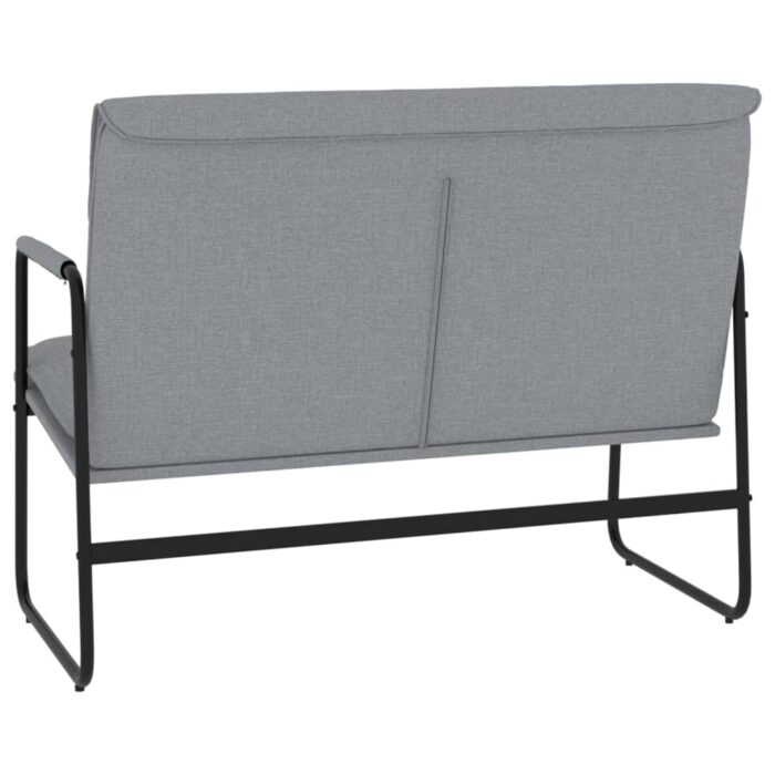 Sitzbank Hellgrau 100x64x80 cm Stoff – Bild 5