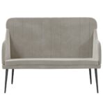 Sitzbank Hellgrau 110x76x80 cm Samt – Bild 3