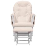 Schaukelsessel mit Hocker Gleitend Hellrosa Stoff – Bild 3