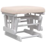 Schaukelsessel mit Hocker Gleitend Hellrosa Stoff – Bild 7