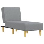 Chaiselongue Hellgrau Stoff – Bild 2