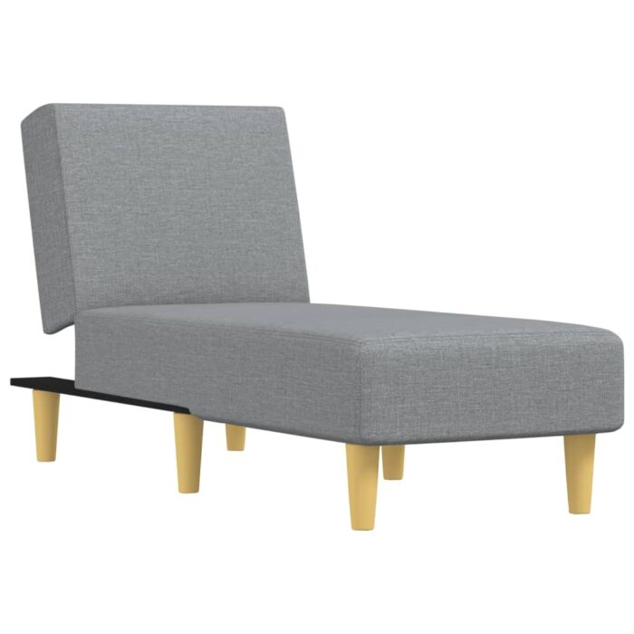 Chaiselongue Hellgrau Stoff – Bild 2