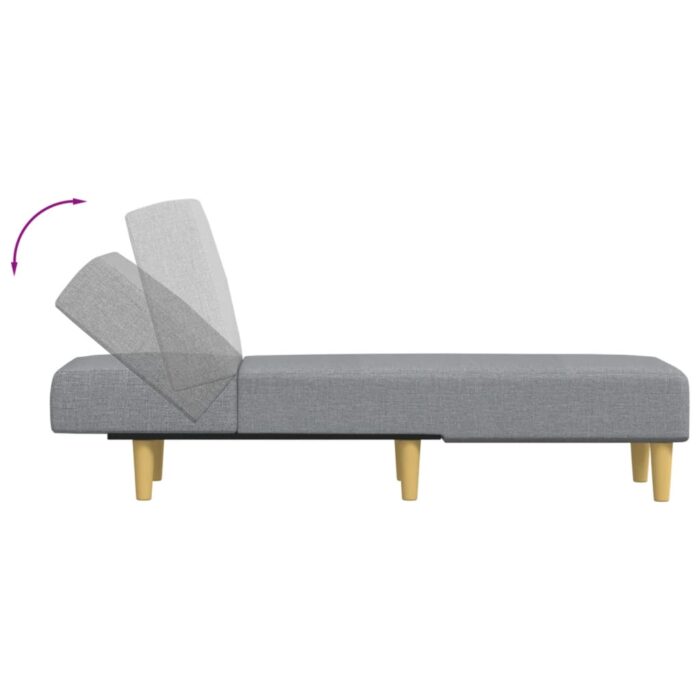 Chaiselongue Hellgrau Stoff – Bild 6
