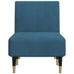 Chaiselongue Blau Samt – Bild 4