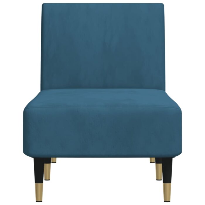 Chaiselongue Blau Samt – Bild 4