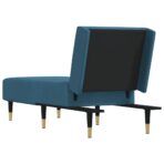 Chaiselongue Blau Samt – Bild 5