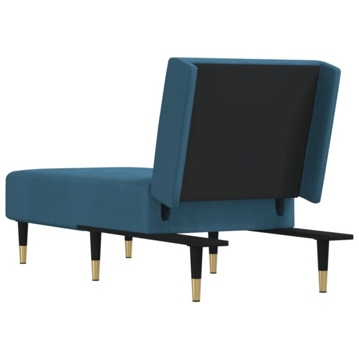 Chaiselongue Blau Samt – Bild 5