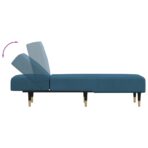 Chaiselongue Blau Samt – Bild 6