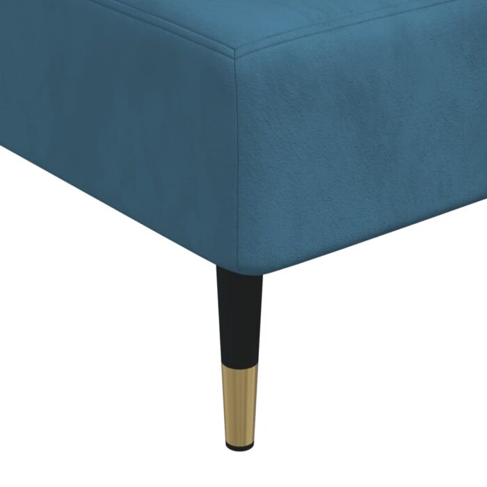 Chaiselongue Blau Samt – Bild 7