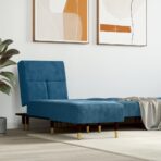 Chaiselongue Blau Samt