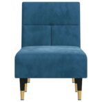 Chaiselongue Blau Samt – Bild 4