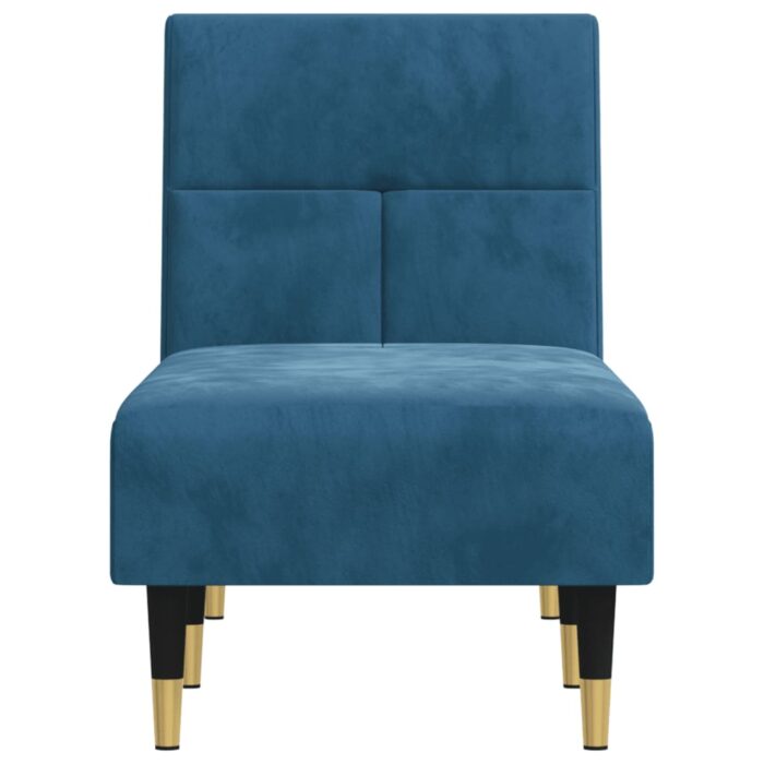 Chaiselongue Blau Samt – Bild 4
