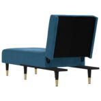 Chaiselongue Blau Samt – Bild 5