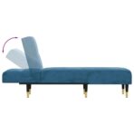 Chaiselongue Blau Samt – Bild 6