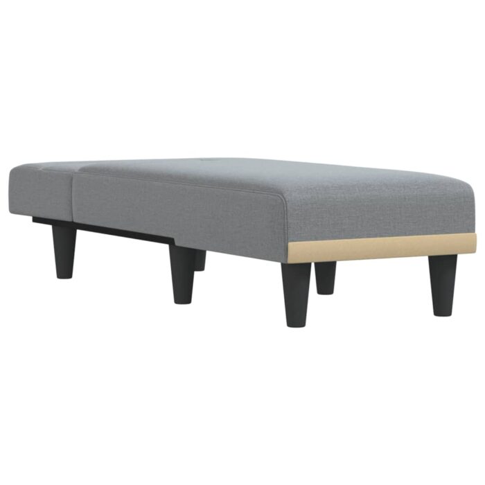 Chaiselongue Hellgrau Stoff – Bild 3
