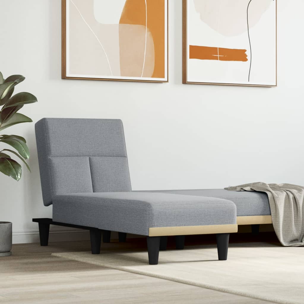 352816_1.jpg Chaiselongue Hellgrau Stoff – Bild 1