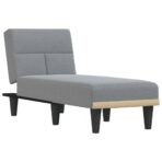 Chaiselongue Hellgrau Stoff – Bild 2