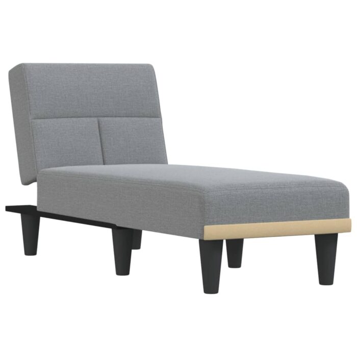 Chaiselongue Hellgrau Stoff – Bild 2