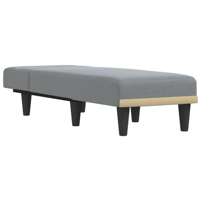 Chaiselongue Hellgrau Stoff – Bild 3