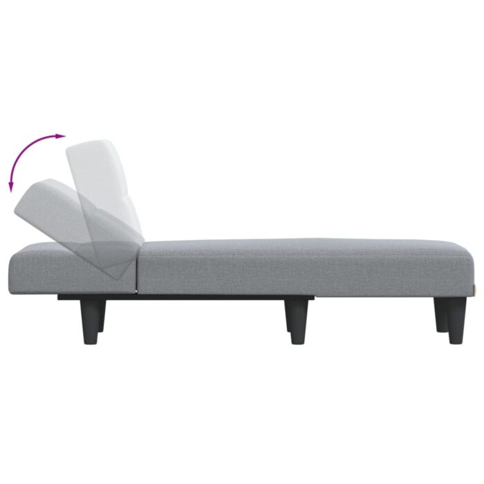 Chaiselongue Hellgrau Stoff – Bild 6