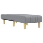 Chaiselongue Hellgrau Stoff – Bild 3