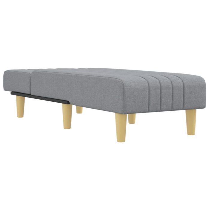 Chaiselongue Hellgrau Stoff – Bild 3
