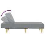 Chaiselongue Hellgrau Stoff – Bild 6