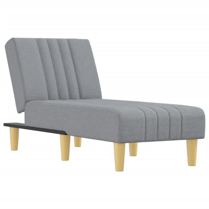 Chaiselongue Hellgrau Stoff – Bild 2