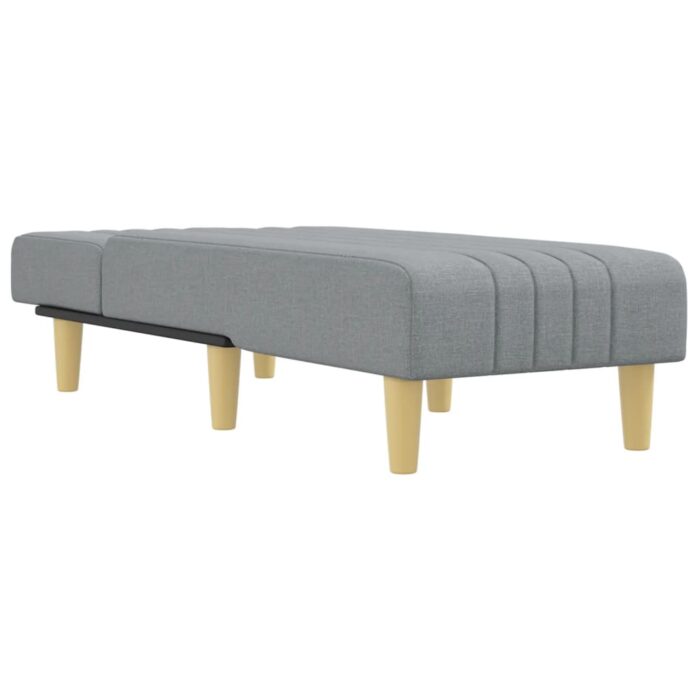 Chaiselongue Hellgrau Stoff – Bild 3