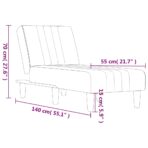 Chaiselongue Hellgrau Stoff – Bild 9