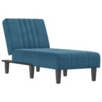 Chaiselongue Blau Samt – Bild 2