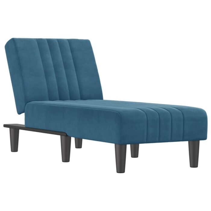 Chaiselongue Blau Samt – Bild 2