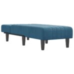 Chaiselongue Blau Samt – Bild 3