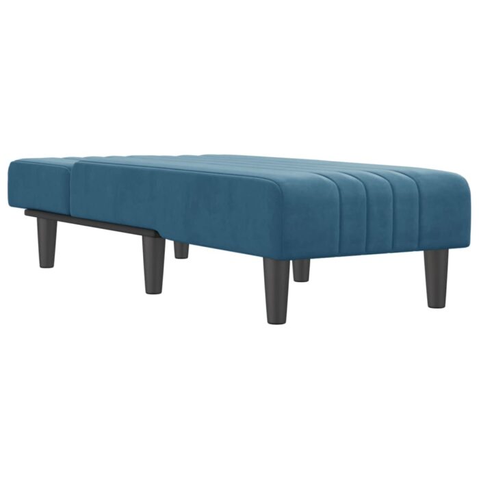 Chaiselongue Blau Samt – Bild 3
