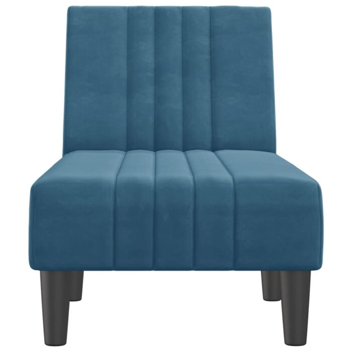 Chaiselongue Blau Samt – Bild 4