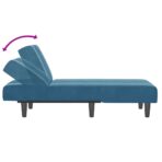 Chaiselongue Blau Samt – Bild 6
