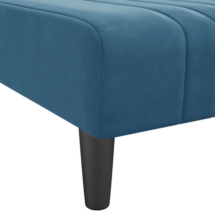 Chaiselongue Blau Samt – Bild 7
