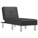 Chaiselongue Schwarz Kunstleder – Bild 2