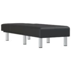 Chaiselongue Schwarz Kunstleder – Bild 3