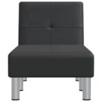 Chaiselongue Schwarz Kunstleder – Bild 4