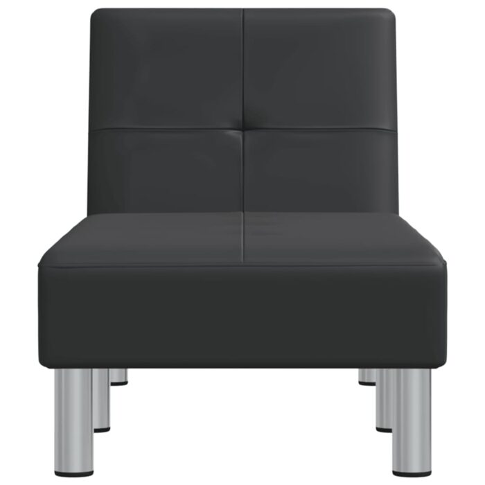 Chaiselongue Schwarz Kunstleder – Bild 4