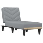 Chaiselongue Hellgrau Stoff – Bild 2