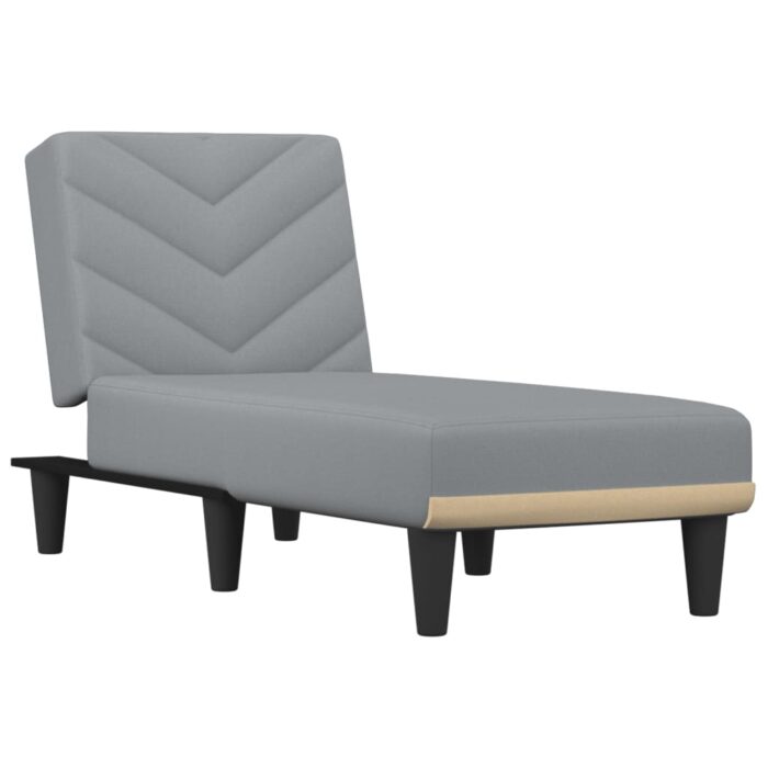 Chaiselongue Hellgrau Stoff – Bild 2