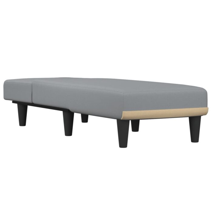 Chaiselongue Hellgrau Stoff – Bild 3