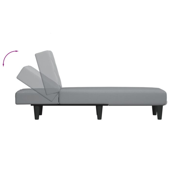 Chaiselongue Hellgrau Stoff – Bild 6