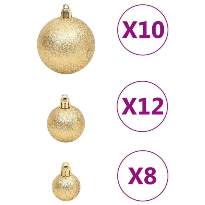 111-tlg. Weihnachtskugel-Set Golden Polystyrol – Bild 7