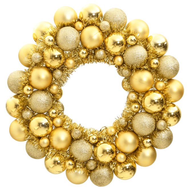 356120_1.jpg Weihnachtskranz Golden 45 cm Polystyrol – Bild 1
