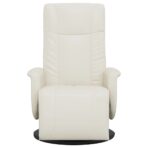 Relaxsessel mit Fussteil Creme Kunstleder – Bild 3